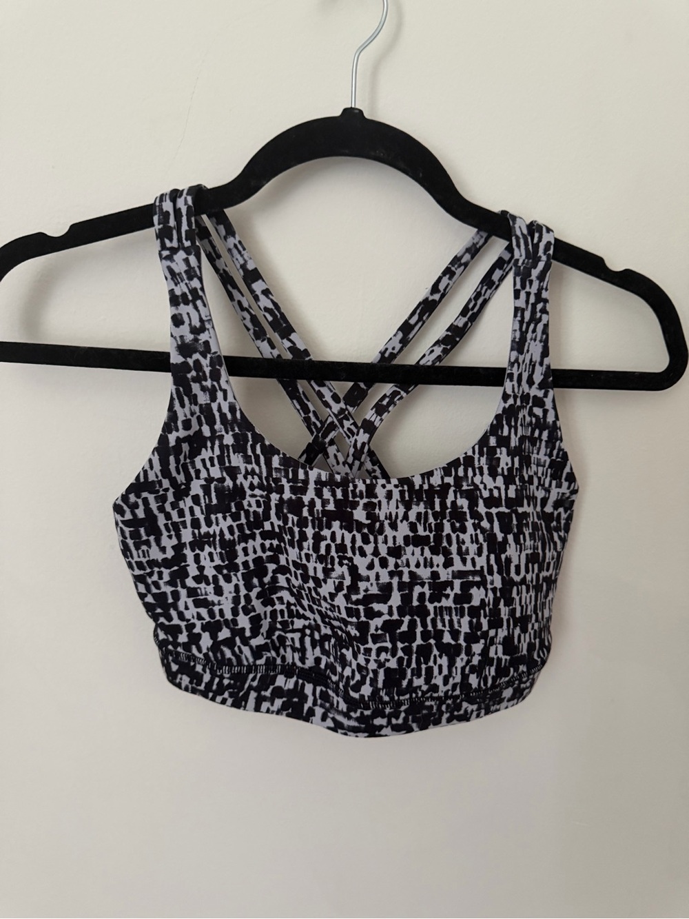 lululemon athletica Black and White Printed Strappy Sports Bra